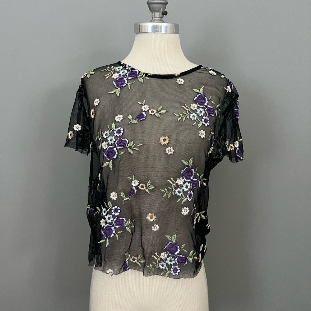Urban Outfitters mesh embroidered top